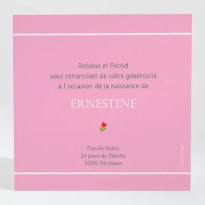 Remerciements naissance Tulipes*Faire-part Elégant Discount