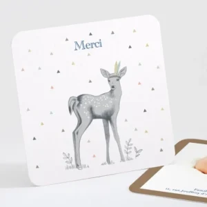 Remerciements naissance The fawn*Faire-part Elégant Hot