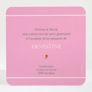 Remerciements naissance Tulipes*Faire-part Elégant Discount