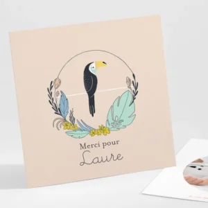 Remerciements naissance Tropical mood*Faire-part Elégant Hot