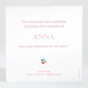Remerciements naissance Tangram*Faire-part Elégant Best