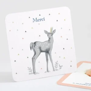 Remerciements naissance The fawn*Faire-part Elégant Hot