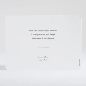 Remerciements naissance Un grand merci*Faire-part Elégant Best