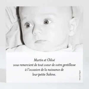 Remerciements naissance Vegetal*Faire-part Elégant Sale