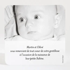 Remerciements naissance Vegetal*Faire-part Elégant Sale