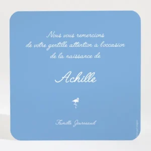 Remerciements naissance Vive les flamants roses*Faire-part Elégant Online