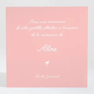 Remerciements naissance Vive les flamants roses*Faire-part Elégant Online