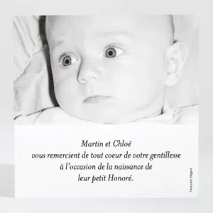 Remerciements naissance Vegetal*Faire-part Elégant Sale