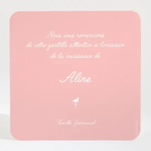 Remerciements naissance Vive les flamants roses*Faire-part Elégant Online