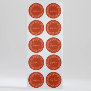 Stickers bapteme Couronne vegetale*Faire-part Elégant Hot