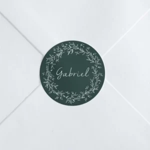 Stickers bapteme Couronne vegetale*Faire-part Elégant Hot