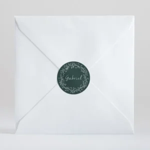 Stickers bapteme Couronne vegetale*Faire-part Elégant Hot