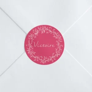Stickers bapteme Couronne vegetale*Faire-part Elégant Hot