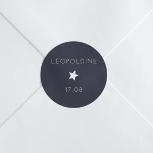 Stickers bapteme Elegante etoile*Faire-part Elégant Discount