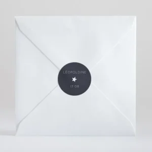 Stickers bapteme Elegante etoile*Faire-part Elégant Discount
