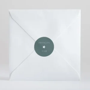 Stickers bapteme Elegante etoile*Faire-part Elégant Discount