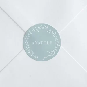 Stickers naissance Couronne Vegetale*Faire-part Elégant Best