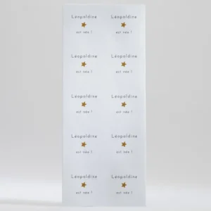 Stickers naissance Elegante etoile*Faire-part Elégant Outlet
