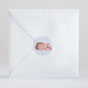 Stickers naissance Photo*Faire-part Elégant New
